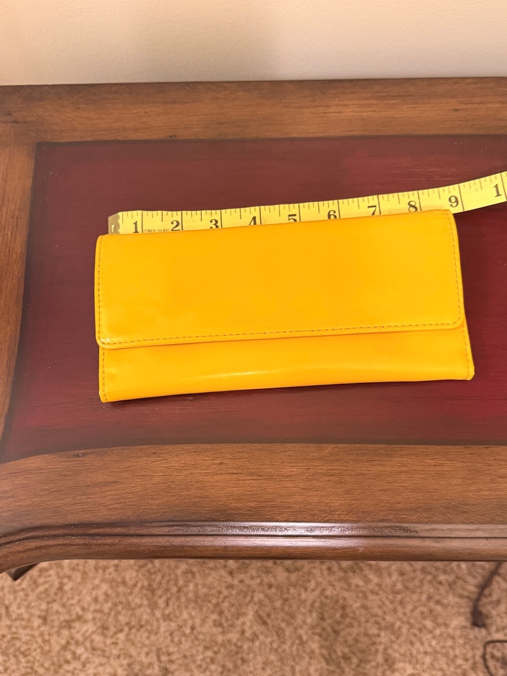 HOBO Yellow Leather Accordion Wallet with Floral Lining